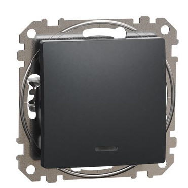 Перемикач Schneider Electric Sedna Design & Elements з підсвіткою чорний SDD114106L