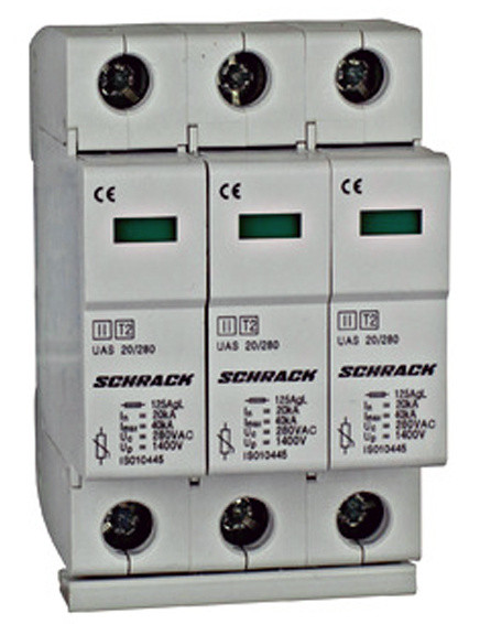 Защитный разрядник Schrack IS010448 UAS класс С 3P 25kA 280В