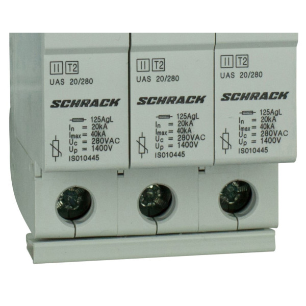 Защитный разрядник Schrack IS010448 UAS класс С 3P 25kA 280В - фото №1