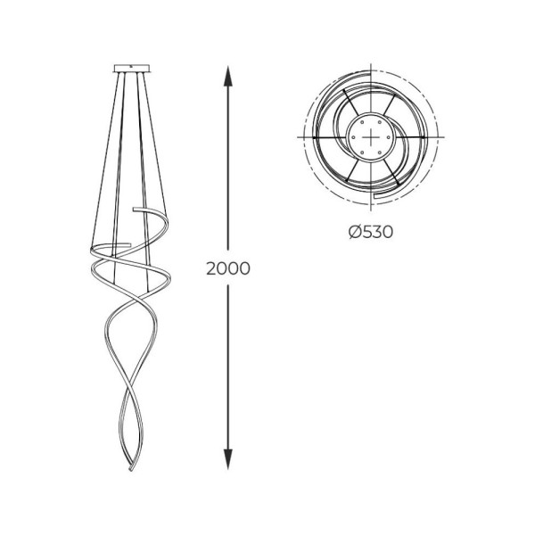 Люстра Zuma Line MD3127-2M-3GT Coco Led 1x68W 3000K-6000K IP20 - фото №4