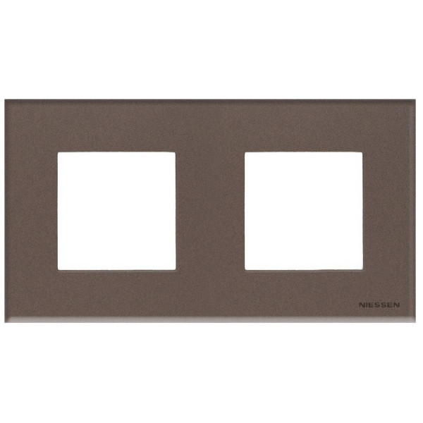 Двухместная рамка ABB Zenit N2272 CC стекло (кофе)