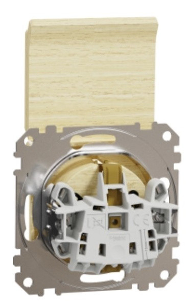 Розетка Schneider Electric Sedna Design & Elementsс заземлением шторками и крышкой береза SDD180024 - фото №1