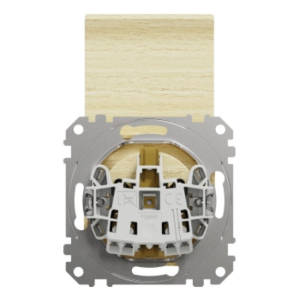 Розетка Schneider Electric Sedna Design & Elementsс заземлением шторками и крышкой береза SDD180024 - фото №2