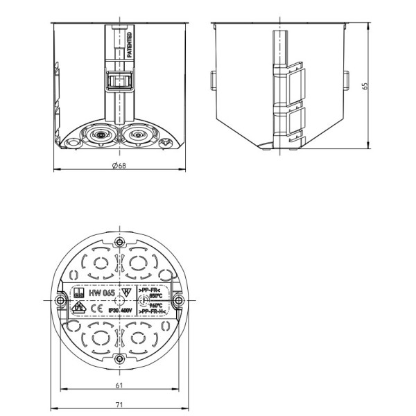 Негорюча установча коробка Spelsberg HW 065 - фото №6