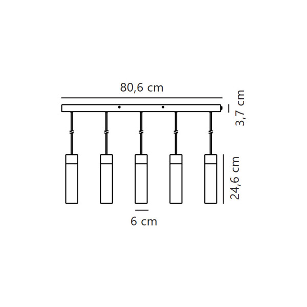 Подвесной светильник, люстра Nordlux 2010483010 Tilo GU10 5x15W IP20 серый - фото №4