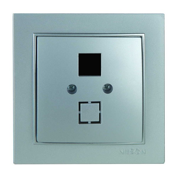 Розетка Nilson Thor серебро компьютерная без модуля ( 27131042 )