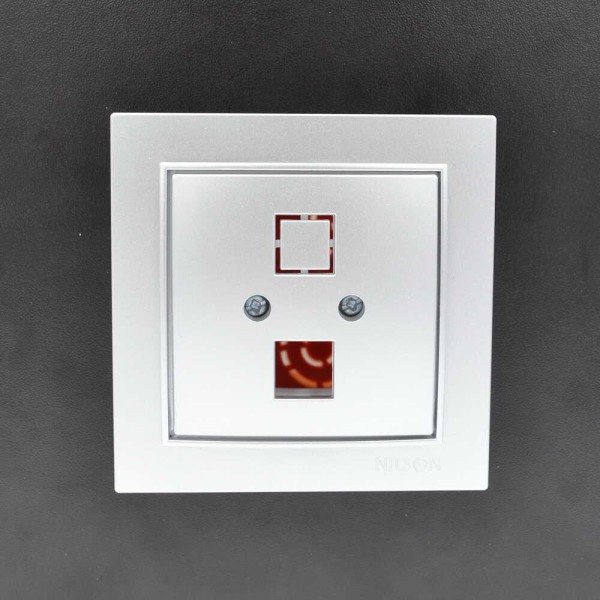 Розетка Nilson Thor серебро компьютерная без модуля ( 27131042 ) - фото №3