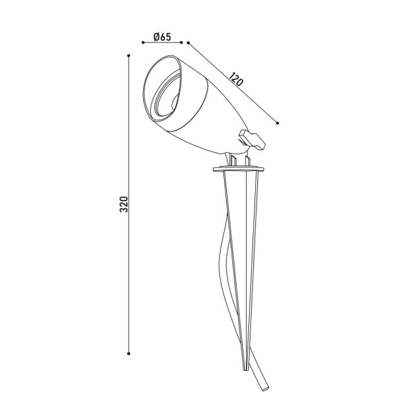 Уличный светильник Kloodi KDSP-SPIKE63 6W 3K 45D LED 420Lm IP65 серый - фото №2
