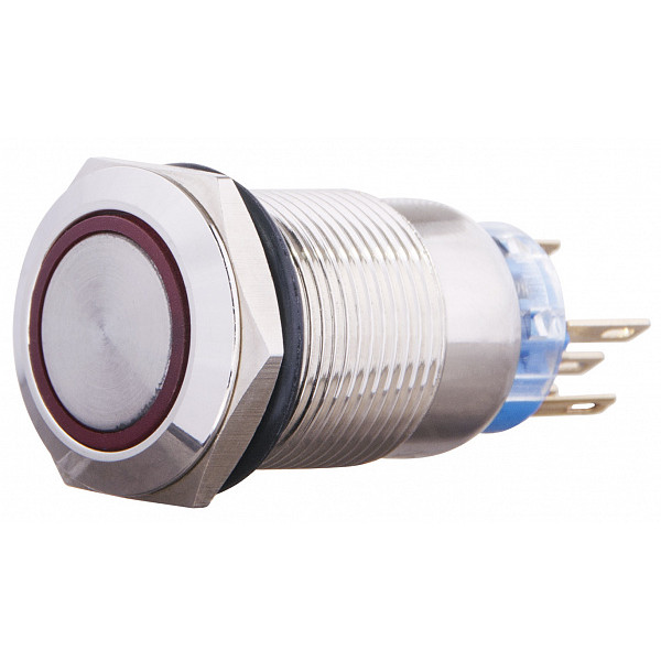 Кнопка Аско-Укрем TYJ 19-371 1NO+1NC 220В з підсвічуванням та фіксацією червона (A0140010118)