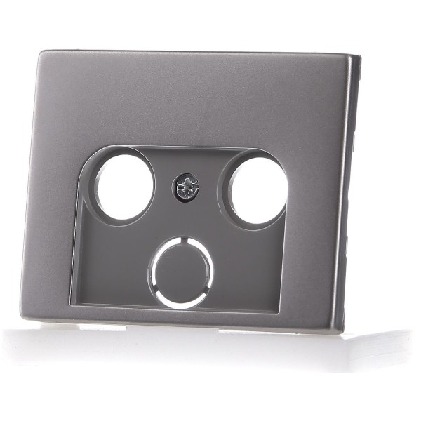 Накладка для антеної розетки 2/3 отвори нержавіюча сталь Berker K.5 - фото №1
