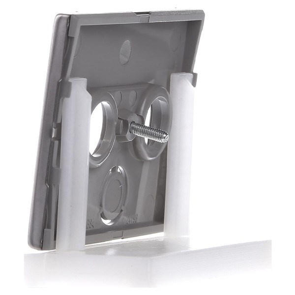 Накладка для антеної розетки 2/3 отвори нержавіюча сталь Berker K.5 - фото №3