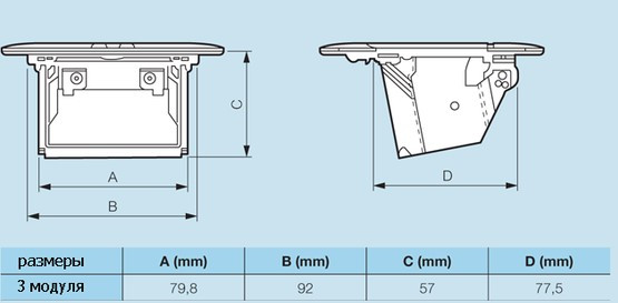 Лючок с выдвижным блоком розеток Legrand 54015 3М (латунь) - фото №2