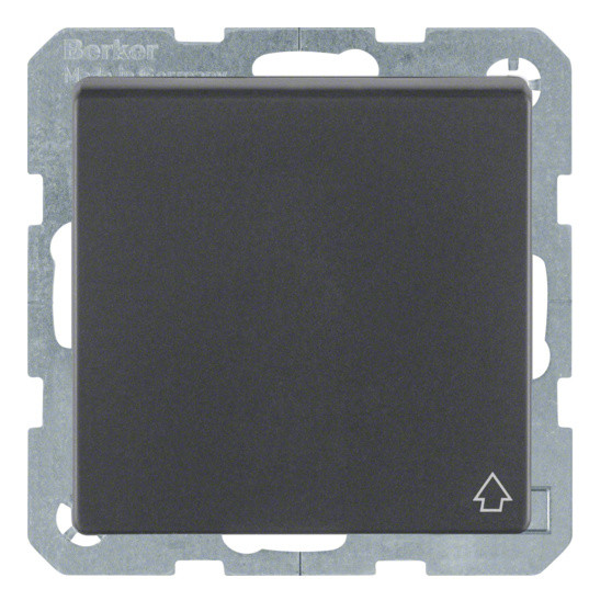 Розетка с з/к и крышкой антрацит Berker Q.х
