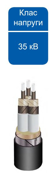 Кінцева муфта для трьохжильного кабелю Sicame EUETH TpP 42 120-240 CM 42кВ зовнішнього встановлення з наконечниками (540400) - фото №1