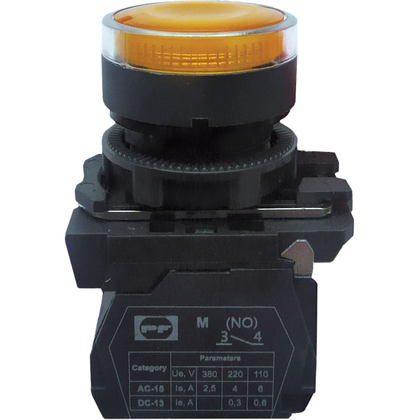 Кнопка Promfactor FP5-AW3561230 1NO жовта (FP5-AW3561230)