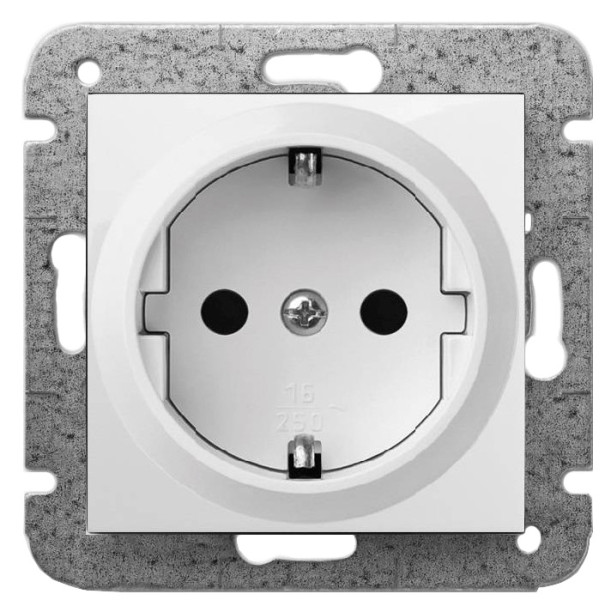 Одномісна розетка Elektro-Plast Carla 1737-10 із з/к (білий)