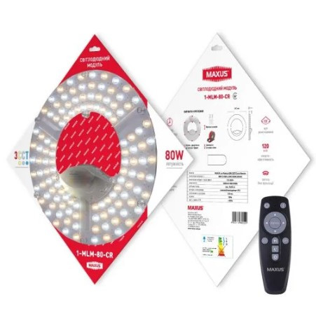 Світлодіодний модуль Maxus Led Module 80Вт 3000/4100/6500 Circle Remote (1-MLM-80-CR) - фото №1