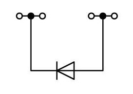 Клемма Wago 2002-1411/1000-411 с диодом 1N4007 (серая) - фото №3