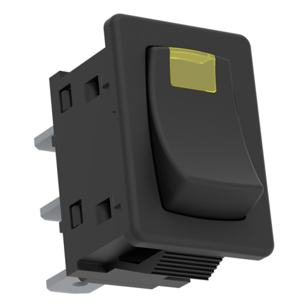 Жовтий вимикач з лампою тліючого розряду Elko-ep USS-09