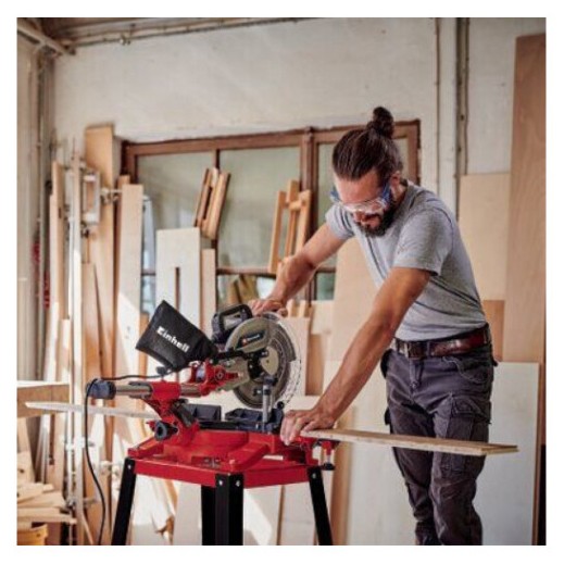 Торцева пила настільна з протяжкою Einhell 1900 Вт з лазером та нахилом диску вліво 45° (4300805) - фото №1