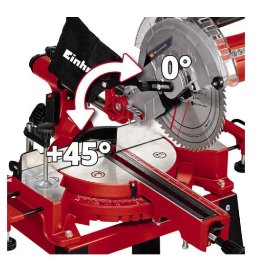 Торцева пила настільна з протяжкою Einhell 1900 Вт з лазером та нахилом диску вліво 45° (4300805) - фото №5
