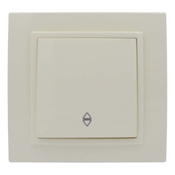 Вимикач ELBI ZENA кремовий 1кл прохідний без рамки ( 609-010300-209 ) - фото №1