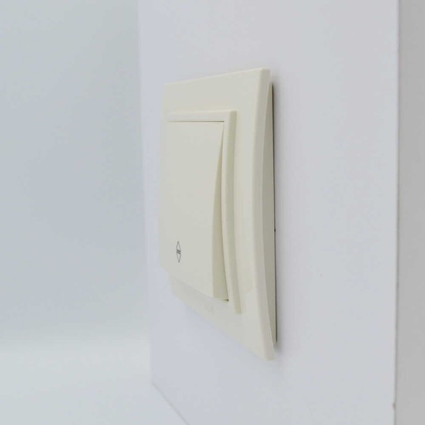 Вимикач ELBI ZENA кремовий 1кл прохідний без рамки ( 609-010300-209 ) - фото №2