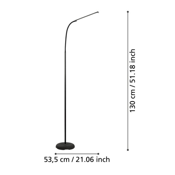 Торшер Eglo 96439 Laroa LED 1x4.5W 4000K 600Lm IP20 черный - фото №4