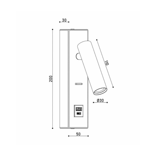 Бра, настінний світильник Kloodi WA-PORTO 200 Porto Led 1x3W 3000K 120Lm IP20 Gold - фото №2