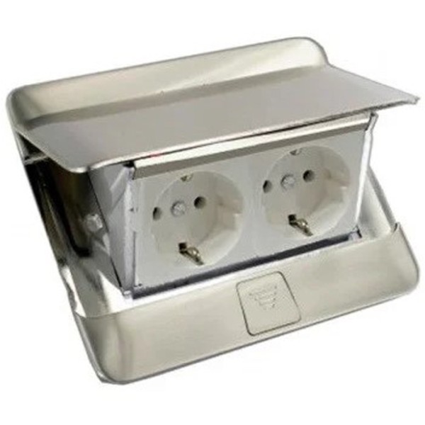 Лючок із висувним блоком Legrand 54021 4М (нержавіюча сталь)