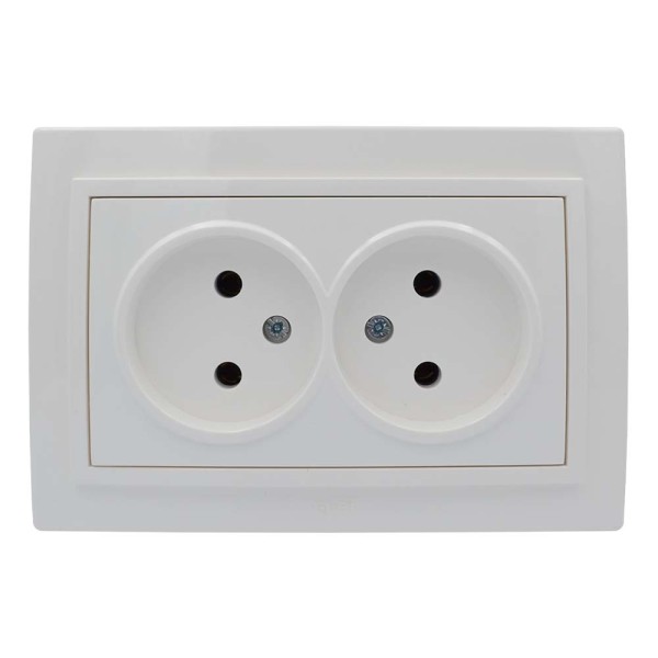Розетка ELBI ZENA біла 2-на без заземлення ( 500-010200-908 )