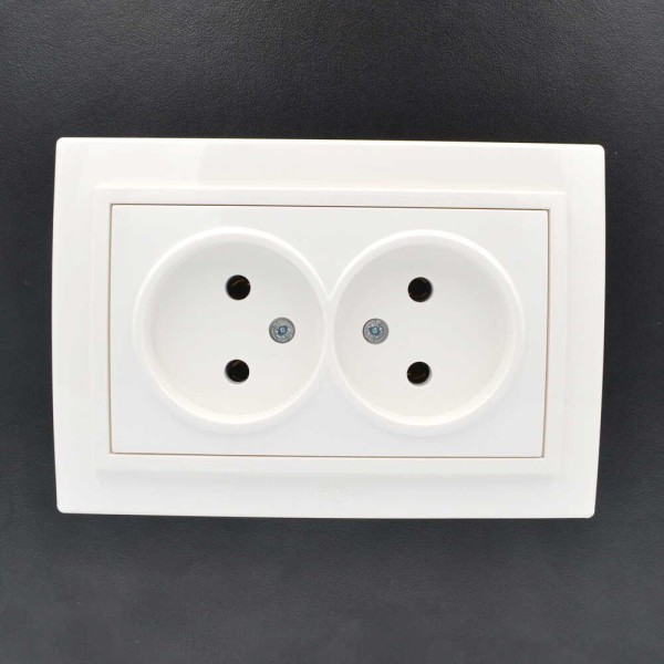 Розетка ELBI ZENA біла 2-на без заземлення ( 500-010200-908 ) - фото №4