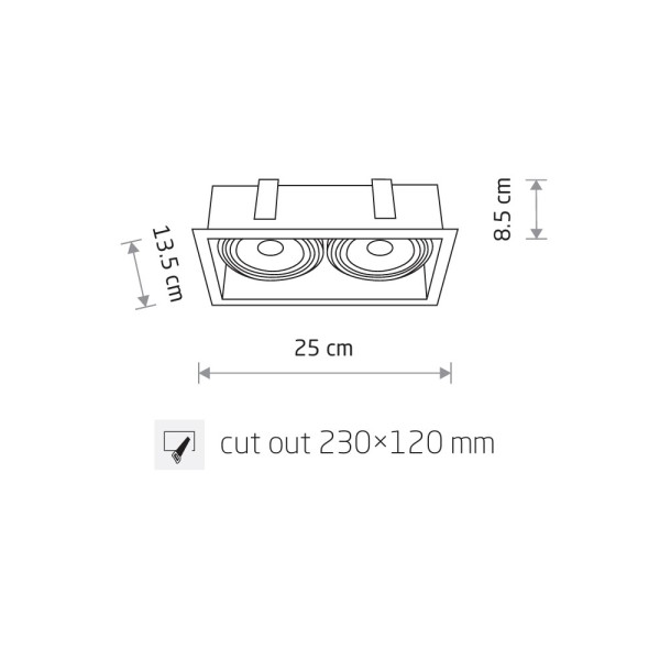 Точечный светильник Nowodvorski 9412 Mod GU10 2x15W IP20 белый - фото №1