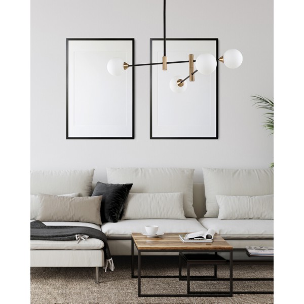 Люстра Italux PND-9148-4-OPAL Marino G9 4x25W IP20 чорна - фото №1