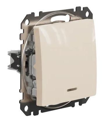 Выключатель Schneider Electric Sedna Design & Elements с подсветкой бежевый SDD112101L - фото №1