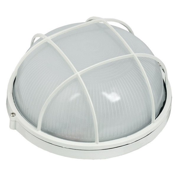 Круглий світильник TNSy НПП1102-100W-E27-IP65 з решіткою білий (TNSy5000573)