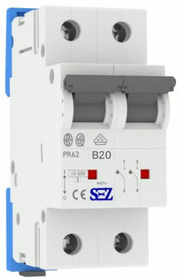 Двухполюсный автомат SEZ 62 B 20А 2P (PR62B20А)