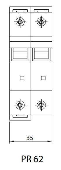 Двухполюсный автомат SEZ 62 B 20А 2P (PR62B20А) - фото №2
