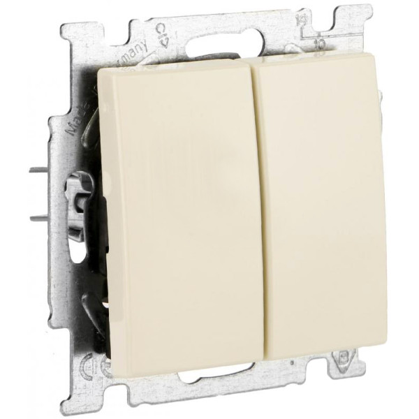 Двухкнопочный выключатель ABB Basic 55 2006/5 UC-92-507 (слоновая кость) - фото №1