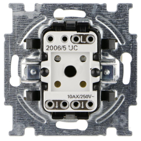 Двухкнопочный выключатель ABB Basic 55 2006/5 UC-92-507 (слоновая кость) - фото №2