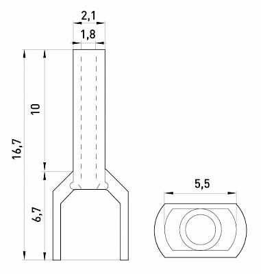 Ізольований наконечник E.Next e.terminal.stand.te.2.0.75.blue 2x0,75 кв.мм блакитний (s4037002) - фото №1