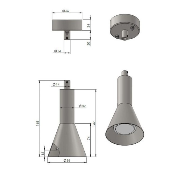 Підвісний світильник, люстра Pikart 32410-1 GU10 1x60W IP20 Білий - фото №2