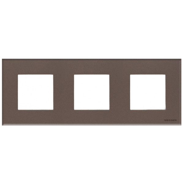 Трехместная рамка ABB Zenit N2273 CC стекло (кофе)