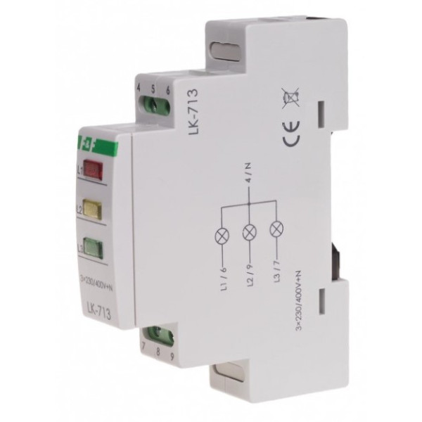 Сигнальна лампа F&F LK-713K 3х400/230В+N (червоний, жовтий, зелений) - фото №1