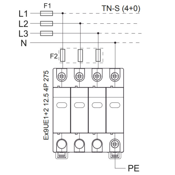 ПЗІП NOARK Ex9UE1+2 1+2 (B+C) 50кА 275В AC 4P (103342) - фото №2