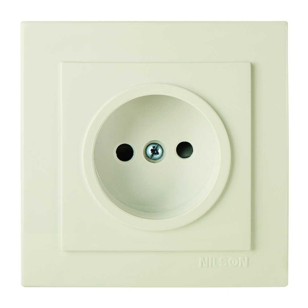 Розетка Nilson Touran кремова 1-на без заземлення з шторкою ( 24121016 )
