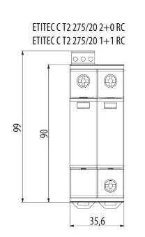 Ограничитель перенапряжения ETI 002440401 ETITEC C T2 275/20 (1+1) 2p - фото №2