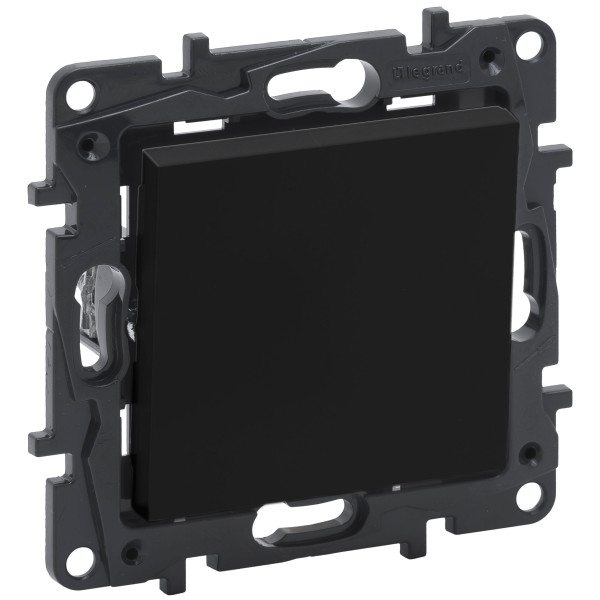 Одноклавишный выключатель Legrand Niloe Step 10А зажимной механизм черный (863501)