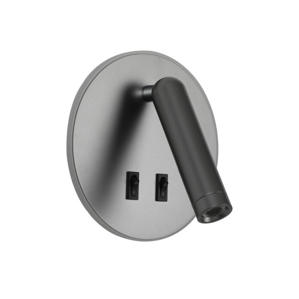 Бра, настінний світильник Italux WL-53742-1-GR Furla LED 1x8W 3000K 516Lm IP20 сірий