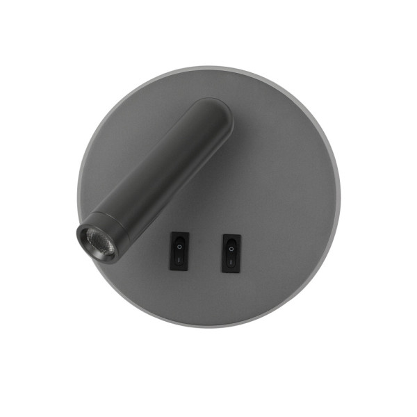 Бра, настінний світильник Italux WL-53742-1-GR Furla LED 1x8W 3000K 516Lm IP20 сірий - фото №1